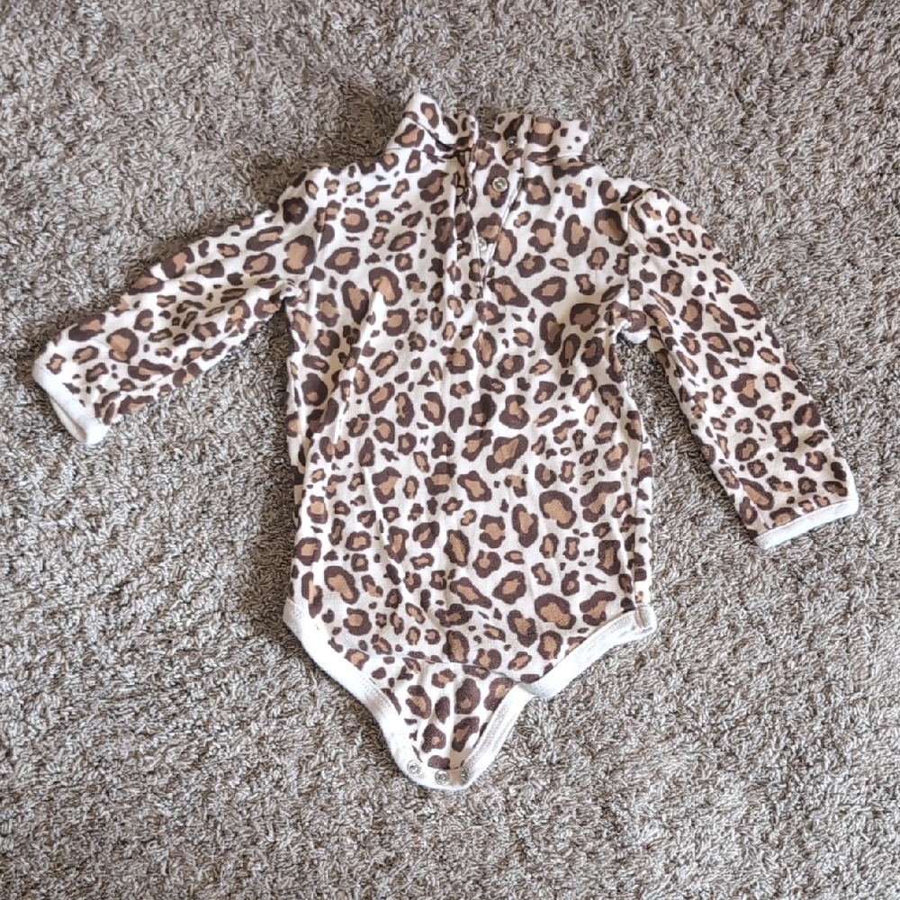 Gymboree Brown and Tan Leopard Print Bodysuit